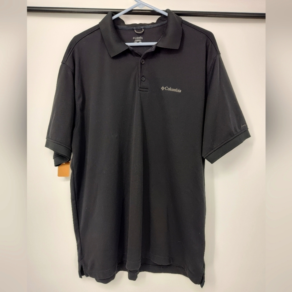 Columbia Omni-Shade Men's Black Short Sleeve Polo Shirt Size XL